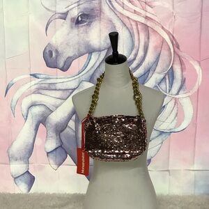 Montana West Glittering Sequin Shoulder Bag - Gold and Pink